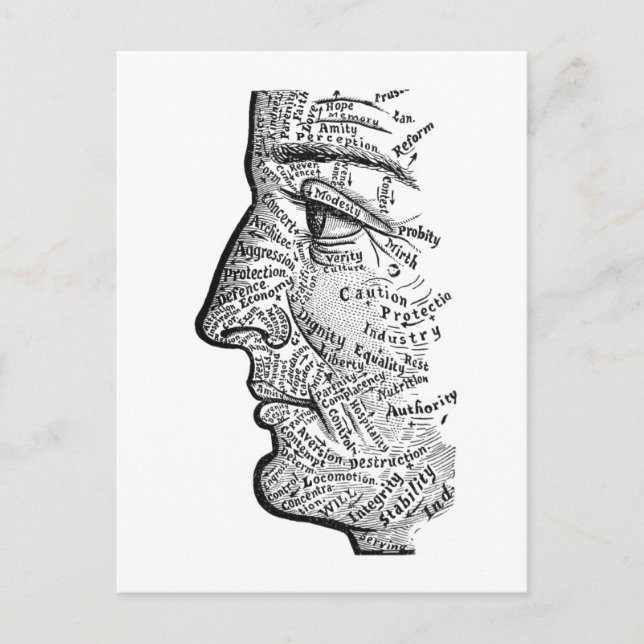 "Diagramm des Gesichts" Postkarte (Vorderseite)