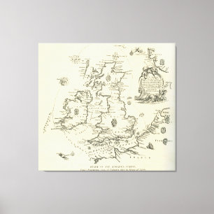 Diagramm des Kurses der spanischen Armada Leinwanddruck