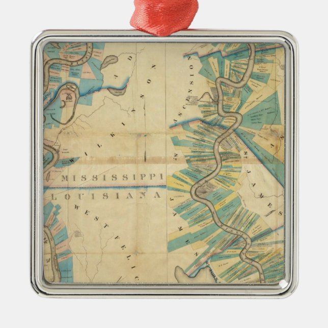 Diagramm des unteren Fluss Mississipi Silbernes Ornament (Vorne)