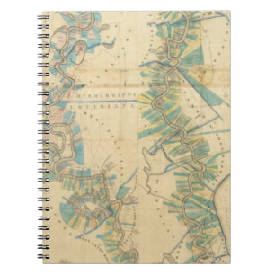 Diagramm des Unterlauf des Mississippi Notizblock