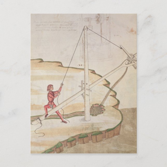 Diagramm einer Methode zur Wasserversorgung Postkarte (Vorderseite)