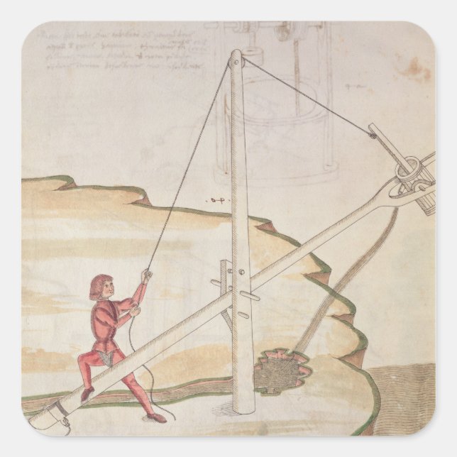 Diagramm einer Methode zur Wasserversorgung Quadratischer Aufkleber (Vorderseite)