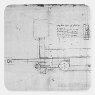 Diagramm eines mechanischen Bolzes Quadratischer Aufkleber