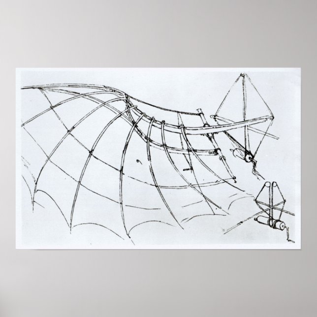 Diagramm eines mechanischen Flügels Poster (Vorne)