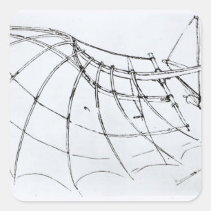 Diagramm eines mechanischen Flügels Quadratischer Aufkleber