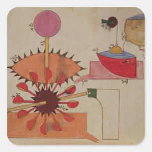 Diagramm eines Systems zum Pumpen von Wasser in ei Quadratischer Aufkleber