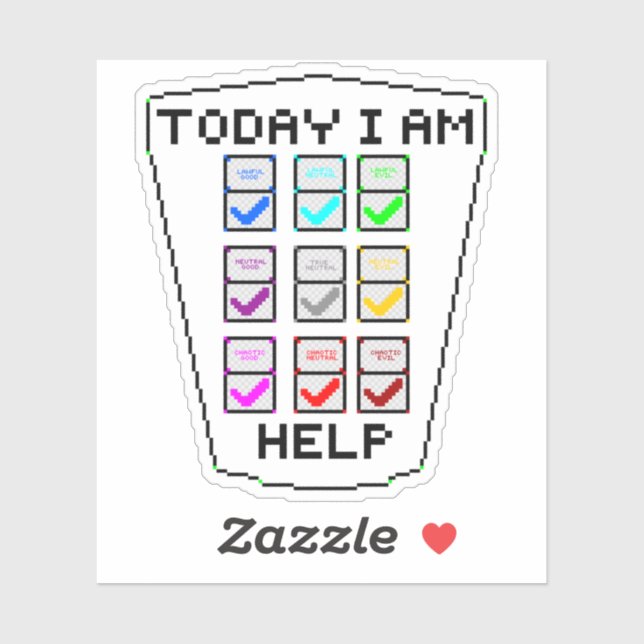 Diagramm für die DND-Ausrichtung Aufkleber (Blatt)