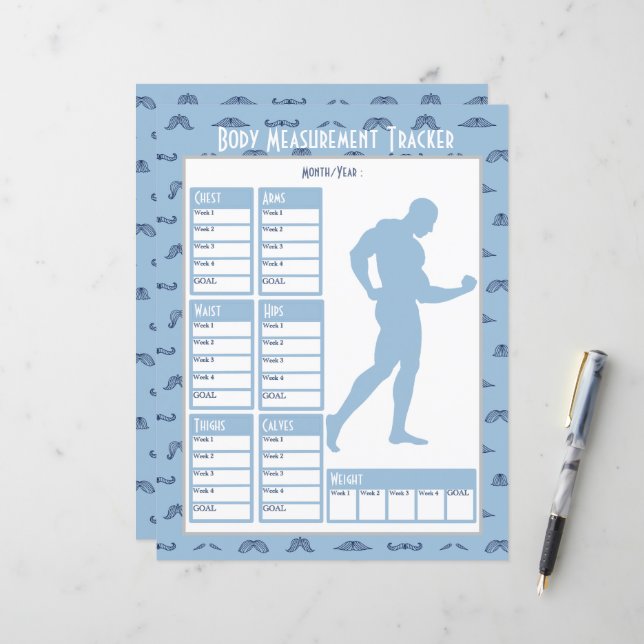 Diagramm für die Messung männlicher Körperstellen (Vorderseite/Rückseite Beispiel)