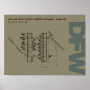 Diagramm-Plakat Dallas-/Fort- Worthflughafen-(DFW) Poster