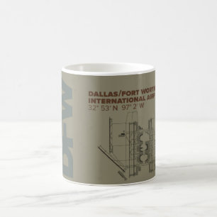 Diagramm-Tasse Dallas-/Fort- Worthflughafen-(DFW) Tasse