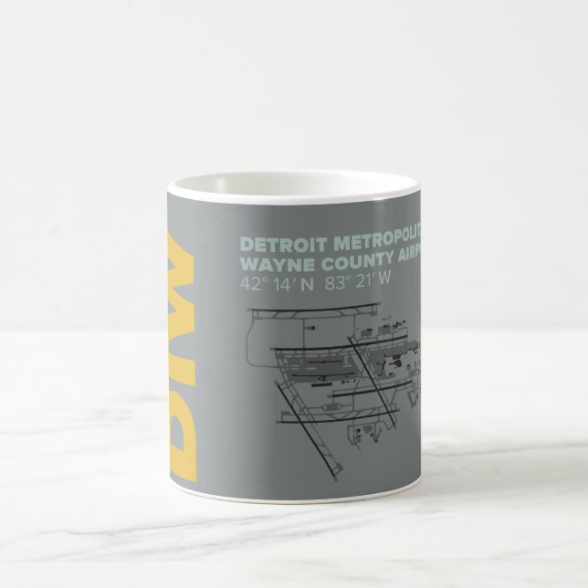 Diagramm-Tasse Detroit-Flughafen-(DTW) Kaffeetasse (Mittel)
