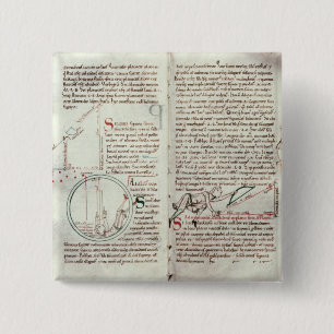 Diagramme der Maße und des Textes (Pergament) Button