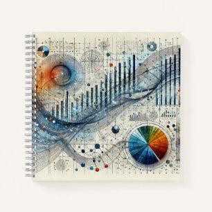 Diagramme, Grafiken und analytisches Flussdesign Notizbuch