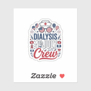Dialyse 4. Juli Crew Krankenschwester Patriotische Aufkleber