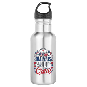 Dialyse 4. Juli Crew Krankenschwester Patriotische Edelstahlflasche