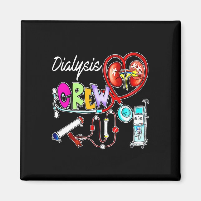 Dialyse Crew Stethoskop Herz Niere Nephrologie Magnet (Vorne)