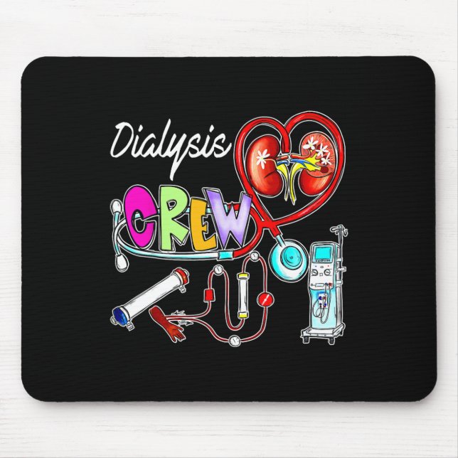Dialyse Crew Stethoskop Herz Niere Nephrologie Mousepad (Vorne)
