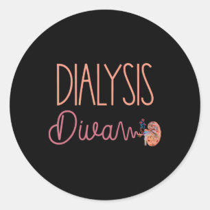 Dialyse Diva Nurse Patient Niedlich Niere Runder Aufkleber