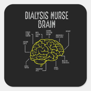 Dialyse-Krankenschwester Gehirn Dialyse Tech Dialy Quadratischer Aufkleber