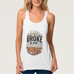 Dialyse-Krankenschwester Halloween Besen Brach Vin Tank Top