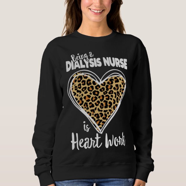 Dialyse Krankenschwester Niedlich Leopard Kariert, Sweatshirt (Vorderseite)
