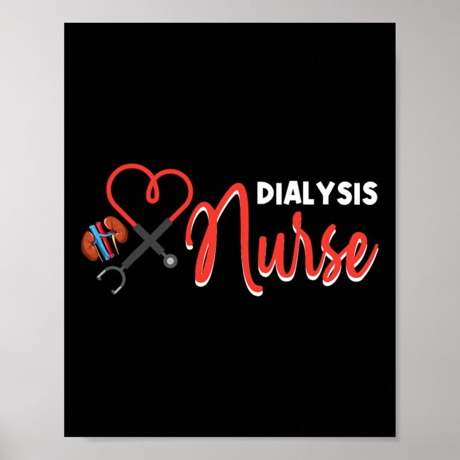 Dialyse Nurse Geschenke für Techniker Herz Nephrol Poster (Vorne)