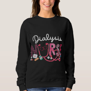 Dialyse Nurse Leopard Karierte Liebe Herz Stethosc Sweatshirt