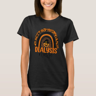 Dialyse Nurse Leopard Rainbow Halloween Pumpkin N T-Shirt