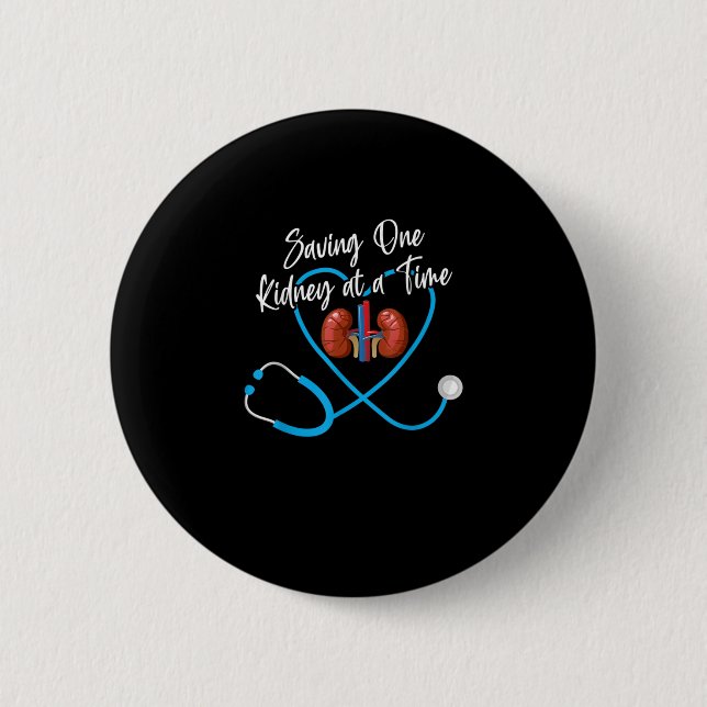 Dialyse Nurse Nephrologie Nierenerkrankung Button (Vorderseite)