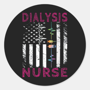 Dialyse Nurse Nephrologie Nierenerkrankung Niereni Runder Aufkleber