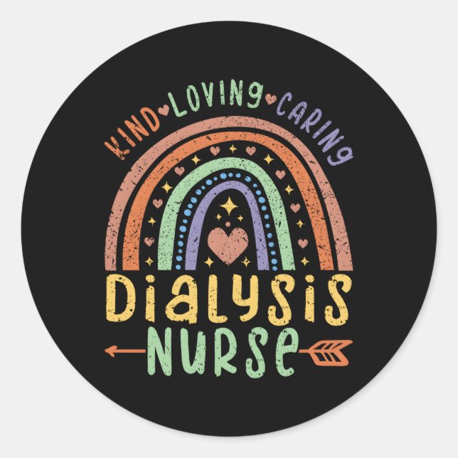 Dialyse Nurse Runder Aufkleber (Vorderseite)
