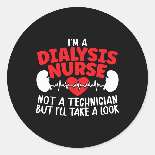 Dialyse Nurse Technischer Spaß Runder Aufkleber (Vorderseite)