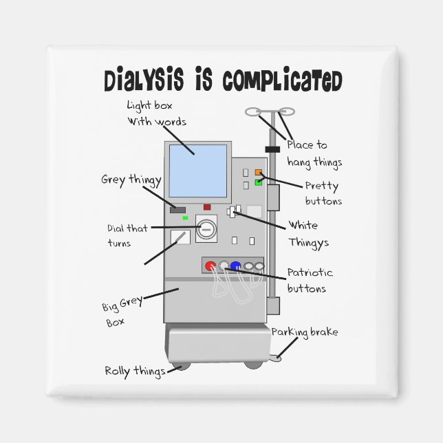 Dialyse Spaß Geschenke für Krankenschwestern, Tech Magnet (Vorne)