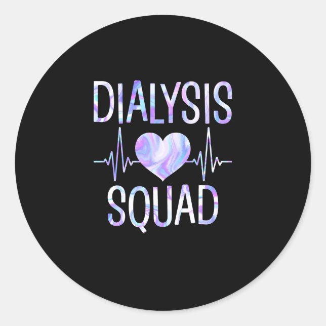 Dialyse Squad - Funny Nephrologie Hämodialyse Runder Aufkleber (Vorderseite)