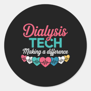 Dialyse-Techniker, der einen Unterschied macht Tec Runder Aufkleber