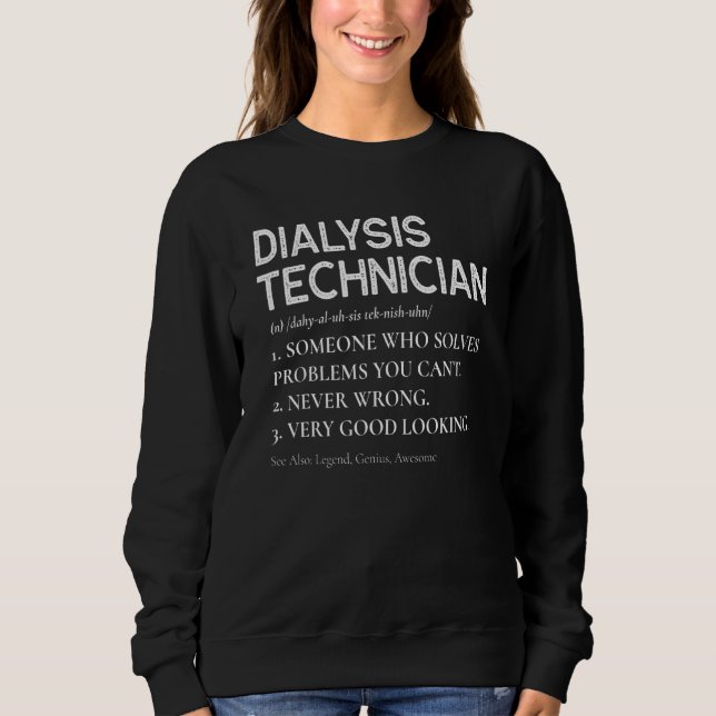 Dialysetechniker Definition Nephrologie Tech Sweatshirt (Vorderseite)