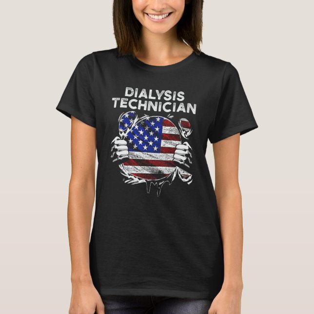 Dialysetechniker Hand geöffnet Nephrologie Tech T-Shirt (Vorderseite)