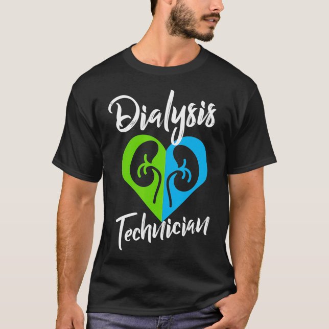 Dialysetechniker Herz-Pair Nephrologie Tech T-Shirt (Vorderseite)