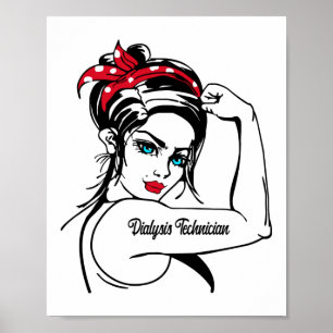 Dialysetechniker Rosie The Riveter Button Up Poster