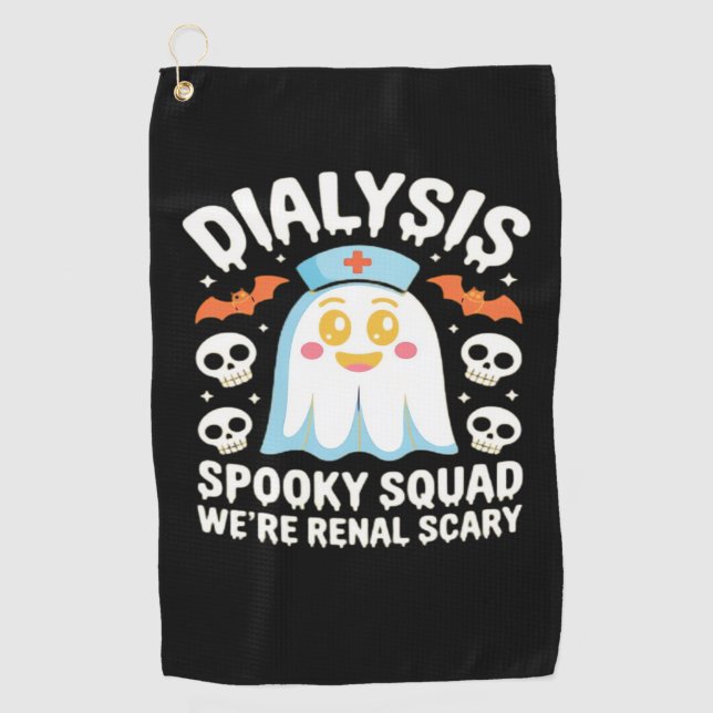 Dialysis Nephrologie Nurse Niedlich Halloween Spoo Golfhandtuch (Vorderseite)