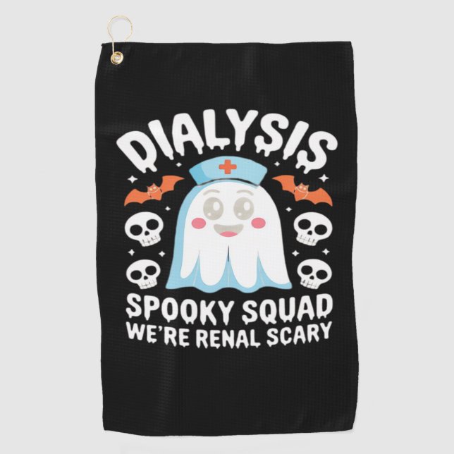 Dialysis Nephrologie Nurse Niedlich Halloween Spoo Golfhandtuch (Vorderseite)