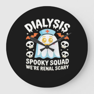 Dialysis Nephrologie Nurse Niedlich Halloween Spoo Große Wanduhr