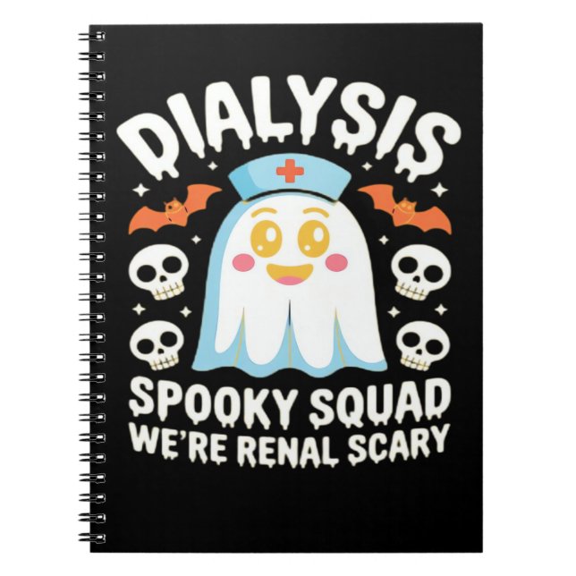 Dialysis Nephrologie Nurse Niedlich Halloween Spoo Notizblock (Vorderseite)