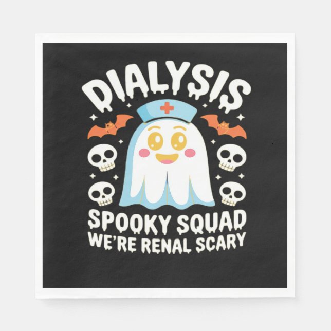 Dialysis Nephrologie Nurse Niedlich Halloween Spoo Serviette (Vorderseite)