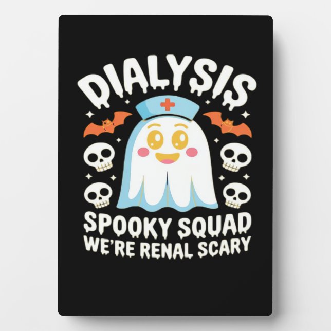 Dialysis Nephrology Nurse Cute Halloween Spooky Es Fotoplatte (Vorderseite)