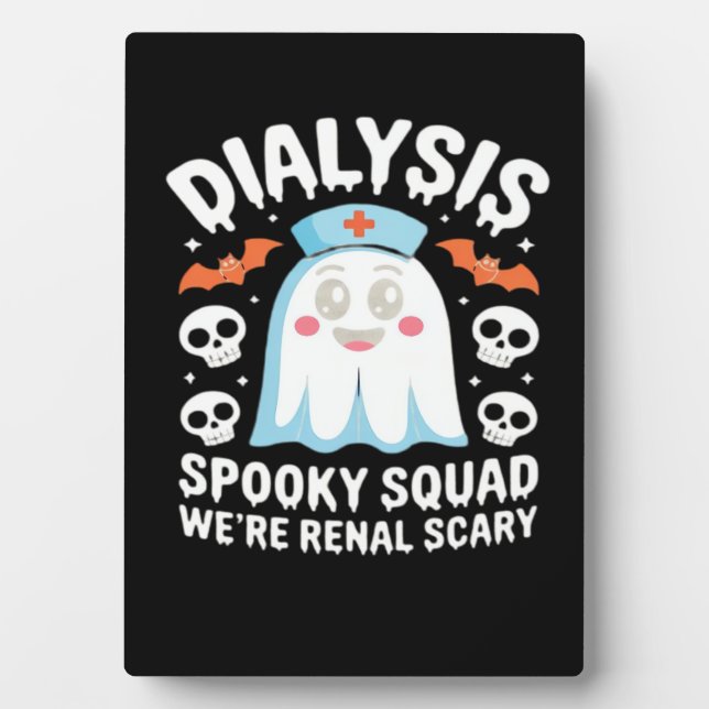 Dialysis Nephrology Nurse Cute Halloween Spooky Es Fotoplatte (Vorderseite)