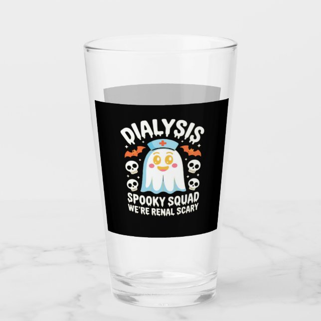 Dialysis Nephrology Nurse Cute Halloween Spooky Es Glas (Vorderseite)