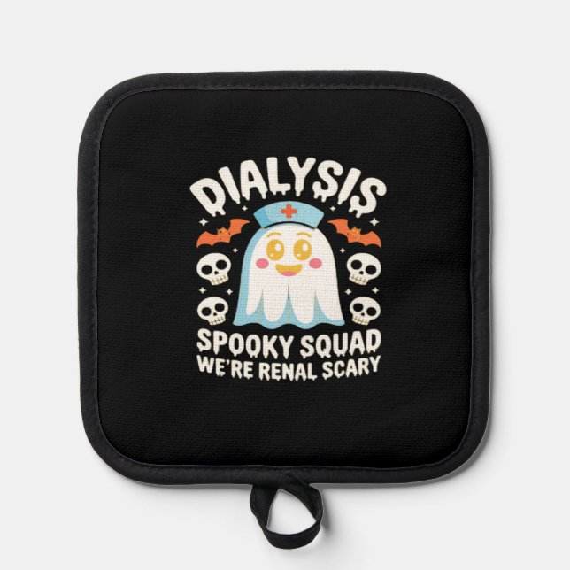 Dialysis Nephrology Nurse Cute Halloween Spooky Es Topflappen (Vorderseite)
