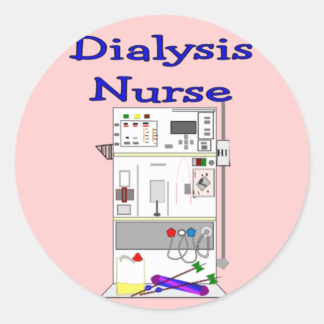 Dialysis Nurse Geschenke Einzigartiges Maschinende Runder Aufkleber (Vorderseite)