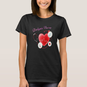 Dialysis Nurse Heartbeat Herz Nephrologie Tech T-Shirt